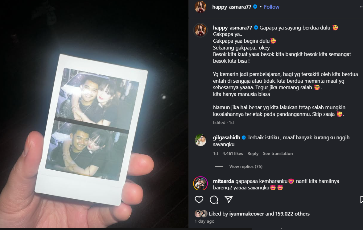 Happy Asmara diduga keguguran (Instagram)